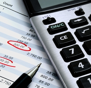 A calculator with financial statement